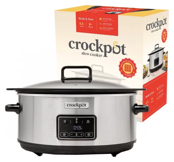 Crockpot Sizzle & Stew 6.5L Digital Slow Cooker - Silver