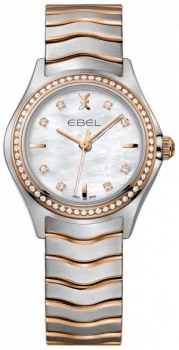 EBEL Womens Diamond Wave Mother Of Pearl Dial Two Tone Watch