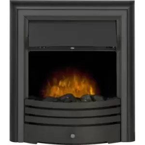 Adam Fires - Adam Cambridge Black Inset Electric Fire Heater Heating Real Flame Effect Steel