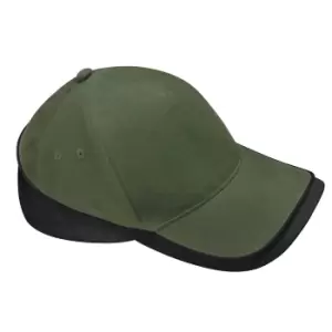 Beechfield Teamwear Competition Cap (One Size) (Olive Green/Black)