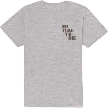 James Bond 007 - No Time To Die & Logo Unisex Small T-Shirt - Grey