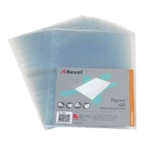 Rexel Nyrex Heavy Duty Side Opening Pocket A4Pack of 25 NRBA41 11011