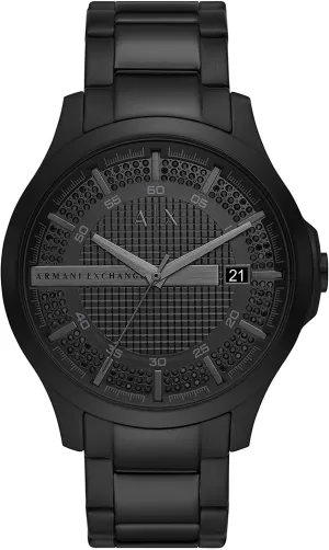 Armani Exchange Mens Three-Hand Date Stainless Steel Watch - Black