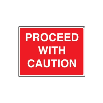 General Construction Proceed with Caution Rigid PVC Sign - 600 X 450MM