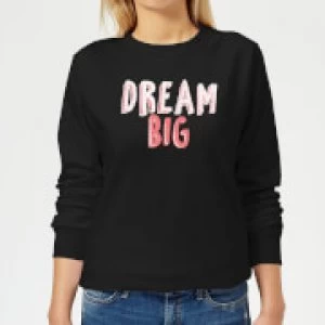 Dream Big Pink Womens Sweatshirt - Black - 5XL