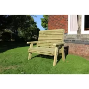 Churnet Valley - Ergonomical 2 Seater Bench, wooden garden chair - FULLY ASSEMBLED