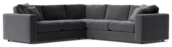 Swoon Althaea Velvet 5 Seater Corner Sofa - Granite Grey