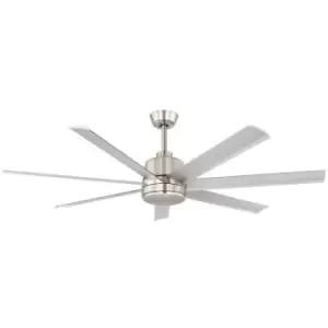 Azar Ceiling Fan Brushed Aluminium, Satin Nickel 5 Speed, Timer, Reversible, Remote Included - Eglo