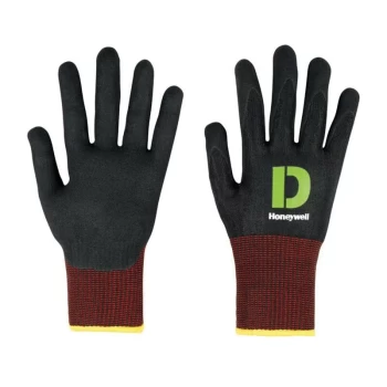 Cut Resistant Gloves, Foam Nitrile Coated, Black, Size 9 - Honeywell