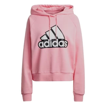 adidas Essentials Outlined Logo Hoodie Womens - Light Pink / White
