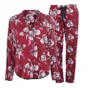 Cyberjammies Floral Print Pyjama Set - Burgundy