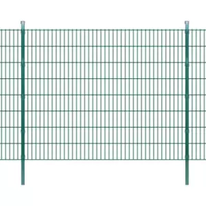 2D Garden Fence Panels & Posts 2008x1630 mm 8m Green vidaXL - Green