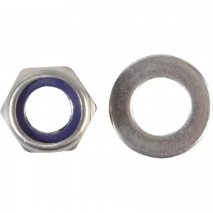 Forgefix Stainless Steel Nyloc Nuts and Washers M12 Pack of 6
