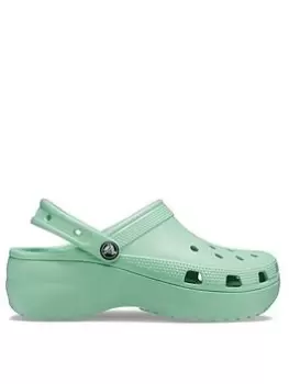 Crocs Classic Platform Clogs - Green, Size 4, Women