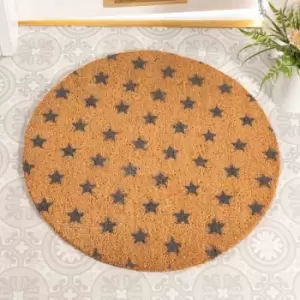 Artsy Doormats Grey Stars Circle Doormat