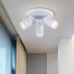 Harper Living - 3 Light Black Ceiling Spotlight with Adjustable Cylinder Bulb Holders