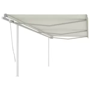 Vidaxl Manual Retractable Awning With Posts 6X3 M Cream