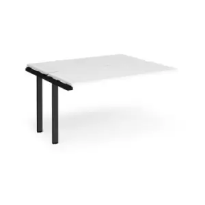 Bench Desk Add On 2 Person Rectangular Desks 1400mm White Tops With Black Frames 1200mm Depth Adapt