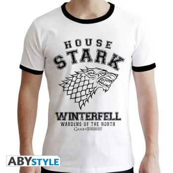 Game Of Thrones - House Stark Mens Large T-Shirt - White