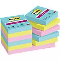 Post-it Super Sticky Notes 622-12SS-COS 47.6 x47.6mm 90 Sheets Per Pad Green, Pink, Turquoise Square Plain Pack of 12