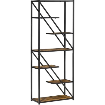 Industrial Storage Shelf Bookcase Standing Display Rack Living Room Study - Homcom