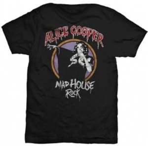 Alice Cooper Mad House Rock Mens Black T-Shirt: X-Large