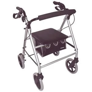 Aidapt Lightweight Rollator In Silver With Bag