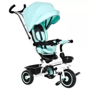 Homcom 6 In 1 Baby Tricycle W/ Reversible Seat Adjustable Canopy Handle Green