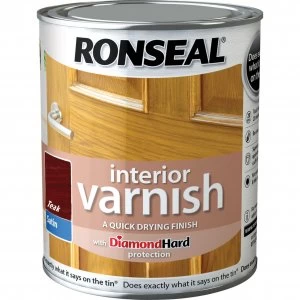 Ronseal Interior Satin Quick Dry Varnish Teak 750ml