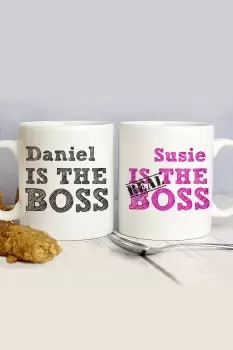 Personalised The Real Boss Mug Set - White