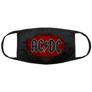 Ac/Dc - Oval Logo Vintage Face Mask - Black