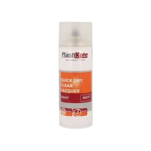 PlastiKote Trade Quick Dry Clear Lacquer Spray Satin 400ml