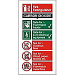 Fire Extinguisher Sign Carbon Dioxide Acrylic 20 x 10 cm