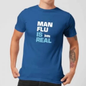 Plain Lazy Man Flu Is Real Mens T-Shirt - Royal Blue - XXL