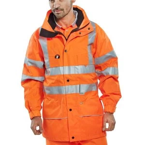 BSeen High Visibility Carnoustie Jacket Large Orange Ref CARORL Up to