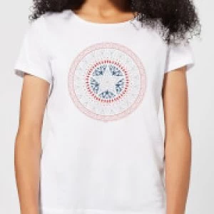 Marvel Captain America Oriental Shield Womens T-Shirt - White - XL