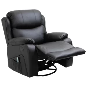 HOMCOM Recliner Massage Chair, W/ Heating, PU Leather-Black