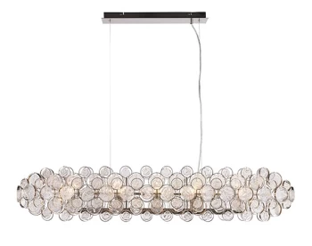 Marella Pendant Bright Nickel Plate & Clear Glass 8 Light Dimmable IP20 - E14