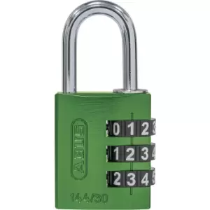 ABUS Combination lock, aluminium, 144/30 lock tag, pack of 6, green
