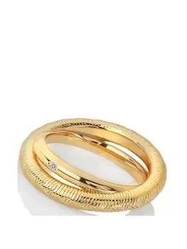 Hot Diamonds X Jac Jossa Spirit Duo Ring, Gold Size XL Women