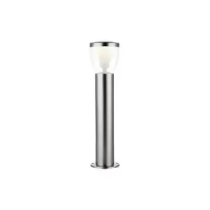 Saxby Carraway - Integrated LED 1 Light Outdoor Bollard Brushed Stainless Steel, Clear IP44