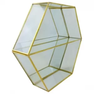 Hexagonal Mirror Shelf Unit 29cm