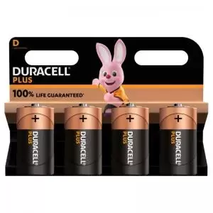 Duracell Plus Power D Alkaline Batteries Pack 4 MN1300B4PLUS 55420AA