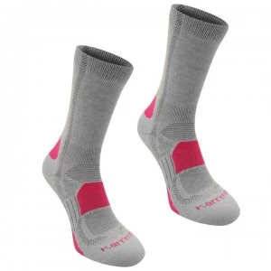Karrimor Walking Socks 2 Pack Ladies - Ligh Grey Fusch
