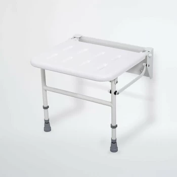 NymaPRO Wall Mounted Shower Seat with Legs - White - Nymas