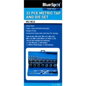 BlueSpot 22301 32 Piece Metric Tap And Die Set