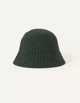 Accessorize Womens Knit Bucket Hat Green