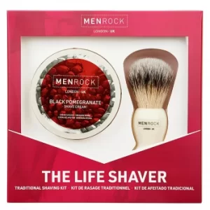 Men Rock The Life Shaver (Black Pomegranate Shave Cream, The Brush) (Worth £29.45)