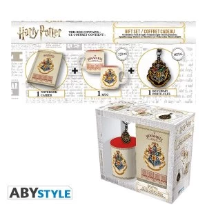 Harry Potter - Hogwarts (Mug + Houses Keyring + Notebook) Gift Box