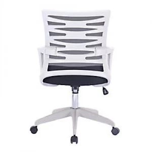 Nautilus Designs Ltd. Designer Mesh Armchair with White Frame and Detailed Back Panelling